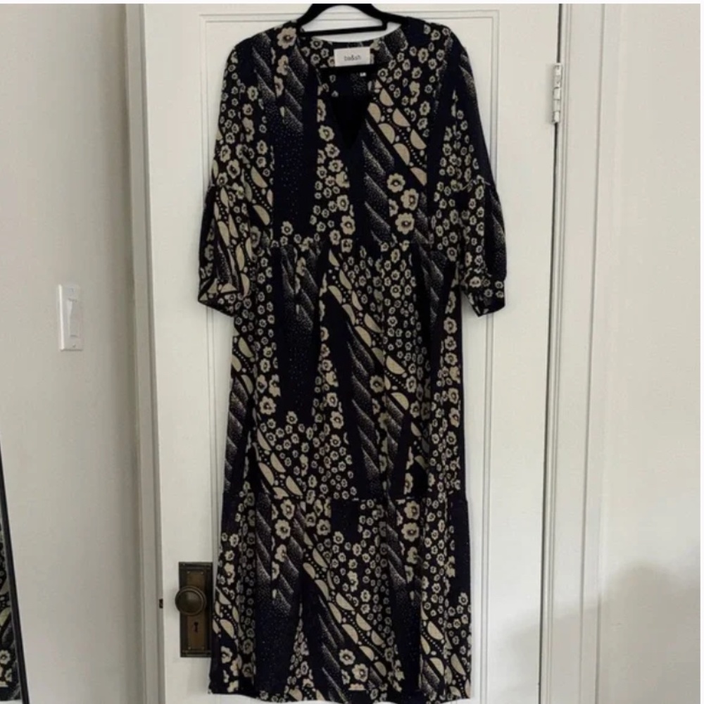 BA&SH navy and ivory dress